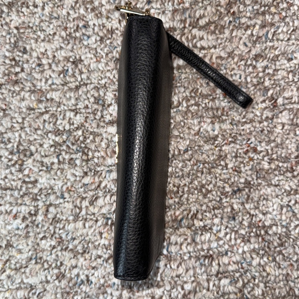 Coach Black‎ Pebble Leather Gold Zip Around Wallet And Wrist Strap C4451 - Picture 11 of 11